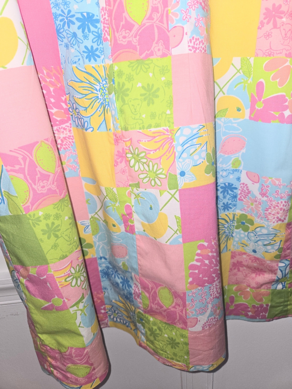 Lilly Pulitzer Colorful Patchwork Mini Dress Pink, Green & Yellow Women's Size 6 - Picture 4 of 12
